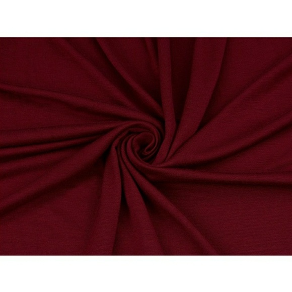 Wine Red T-shirt Dress with Pockets - Picture 4 of 7